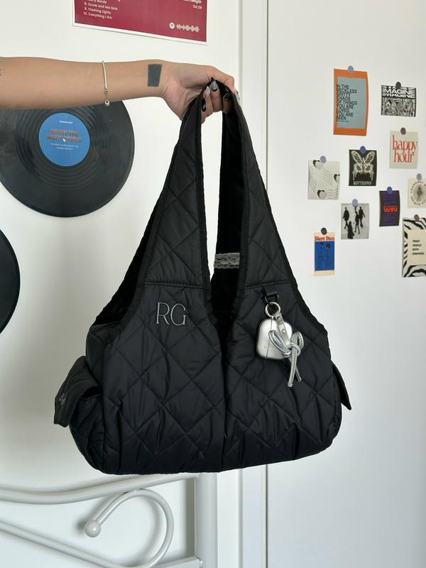 Túi tote phao trần bông nhiều ngăn, đựng vừa ipad - Tote Ribbon Regods (không kèm dây ren)