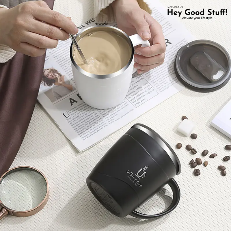 MUG GELAS KOPI ATAU TEH AESTHETIC STAINLESS STEEL 304 ANTI TUMPAH 500ML minuman plastik 8