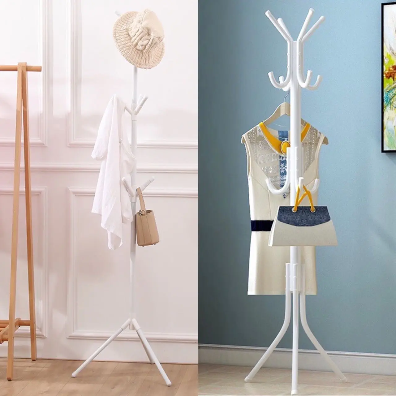 Smileeol Best Seller 9 Hooks Iron Coat Rack Shelf Handbag Hat Hanger ...