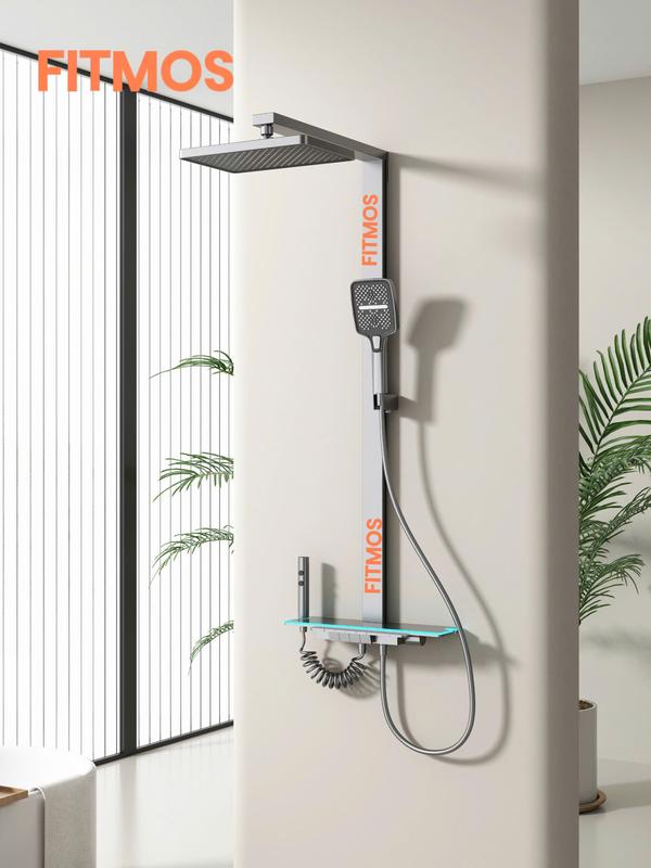 FITMOS sen cây phím đàn SC68 dùng trong phòng tắm có chức năng tắm , gội , rửa giặt, chất liệu bằng nhôm cao cấp mạ nano xám bóng, có hiển thị nhiệt độ ,thời gian tắm và viền led trang trí sang trong.