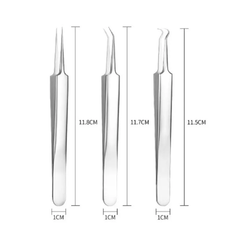 Bộ 3 Cây gắp nặn mụn đầu đen, mụn trứng cá thép không gỉ dài 8cm 3