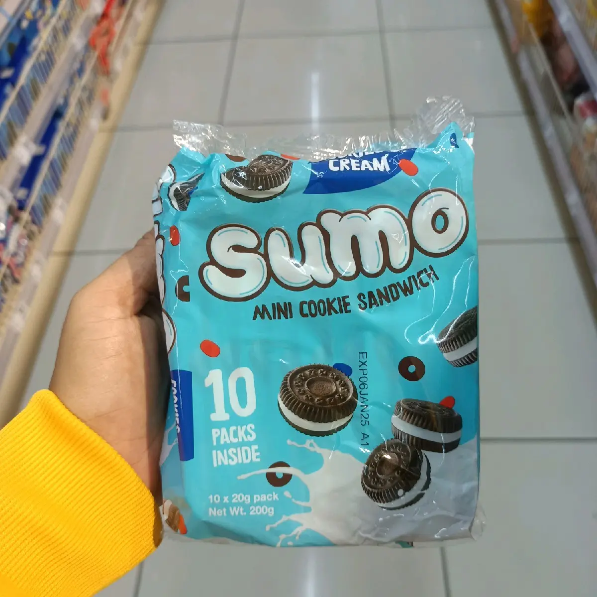 Sumo Mini Cookie Sandwich 10 packs inside 10 x 20g Biscuits Snack ...