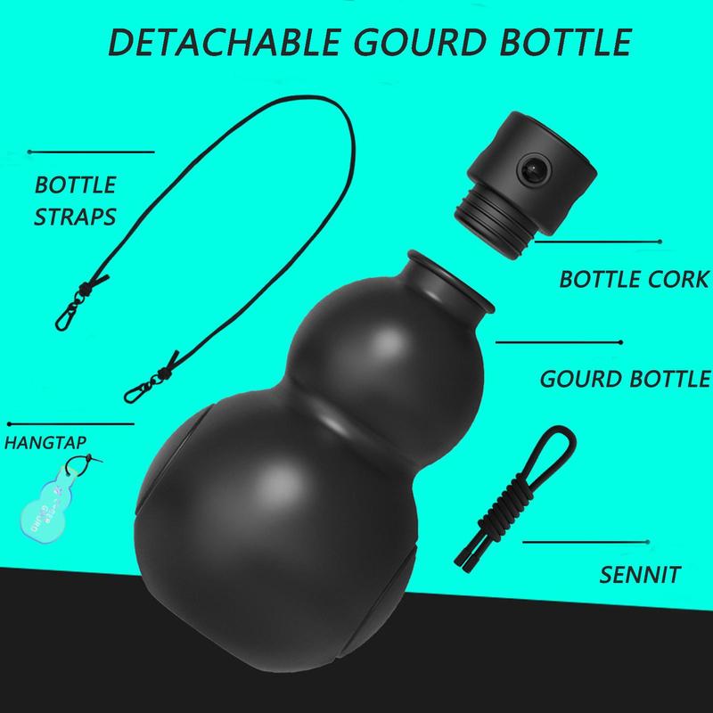 Product Introduction of 900ml Sports Water Bottle, 1 Count Gourd Shaped Water Bottle with Strap & Sticker, Large Capacity Drinking Cup for School Gym Camping Hiking 2