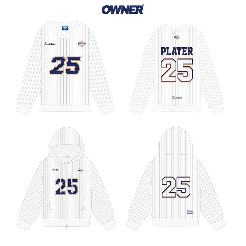 Áo sweater nỉ 2 da 25 BASEBALL OWNER - Sweater Form Rộng Không Dày Owner