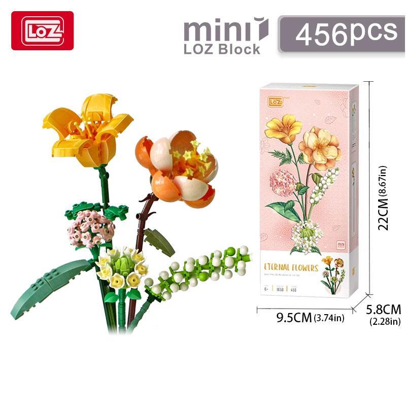 Flower Bouquet Design Building Blocks, DIY Educational Building Bricks Model, Building Blocks Playset, Christmas Gift, Unique Desktop Ornaments for Office Home Decor 7