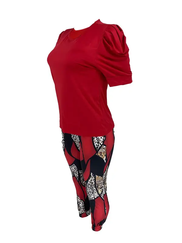 Women's Top & Floral Print Pants Two-piece Set, Casual Fashion Fitted Cozy Top & Trousers for Daily Outdoor Wear, Ladies Summer Clothes, Womenswear, Casual Loungewear Set, Casual Outfits Women 6