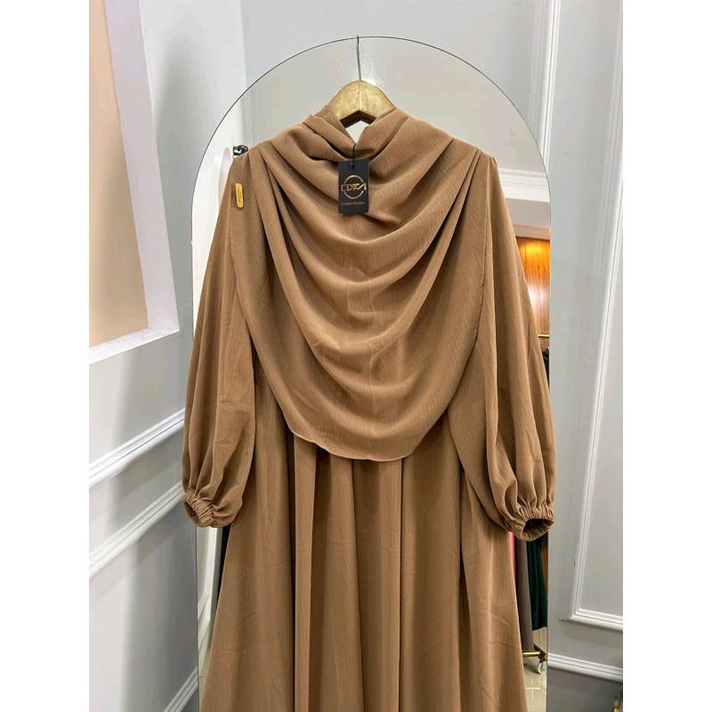 GAMIS ABAYA SET HIJAB SYAR'I BAHAN CRINKLE AIRFLOW PREMIUM MUSLIM PANJANG 6