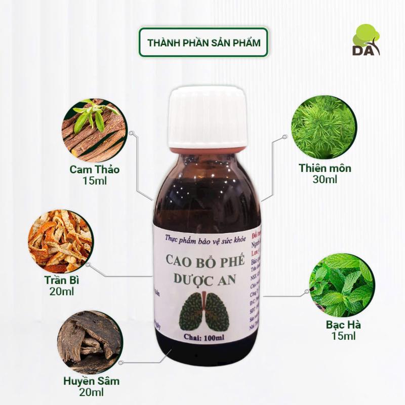 Cao ho bổ phế Dược An giúp bổ phổi, long đờm, giảm ho hen, viêm phế quản (Chai 100ml) 2