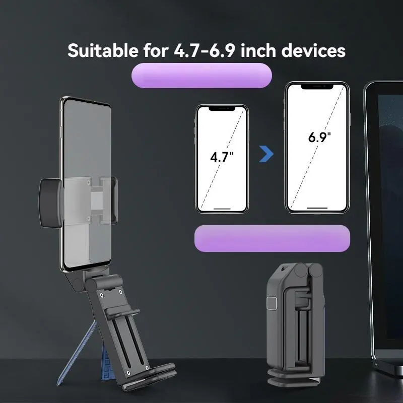 Portable Phone Holder, 360° Rotatable Phone Holder, Universal Hands-free Phone Mount for Travel, Phone Accessories for iPhone 16 15 14 13 12 & S24 4