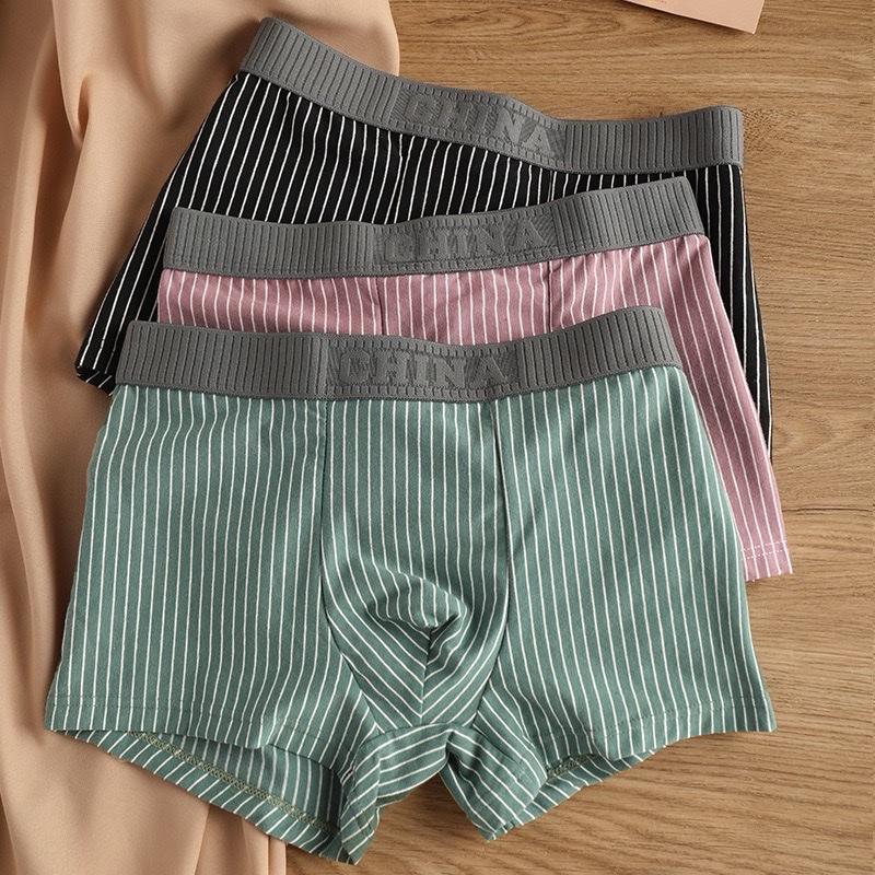 Sét 5 quần sịp đùi boxer nam- chất vải thun cotton mềm mịn mát- co dãn tốt- hoạ tiết kẻ sọc 1