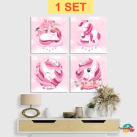 Gambar TENNESY HIASAN DINDINGSET ISI 4 UNICORN KUDA PONI 20x20CM WALL DECOR UNICORN PAJANGAN KAYU UNICORN DEKORASI DINDING KAMAR RUMAH - SET ISI 4 S17 dari Tennesy Kota Malang 1 Tokopedia
