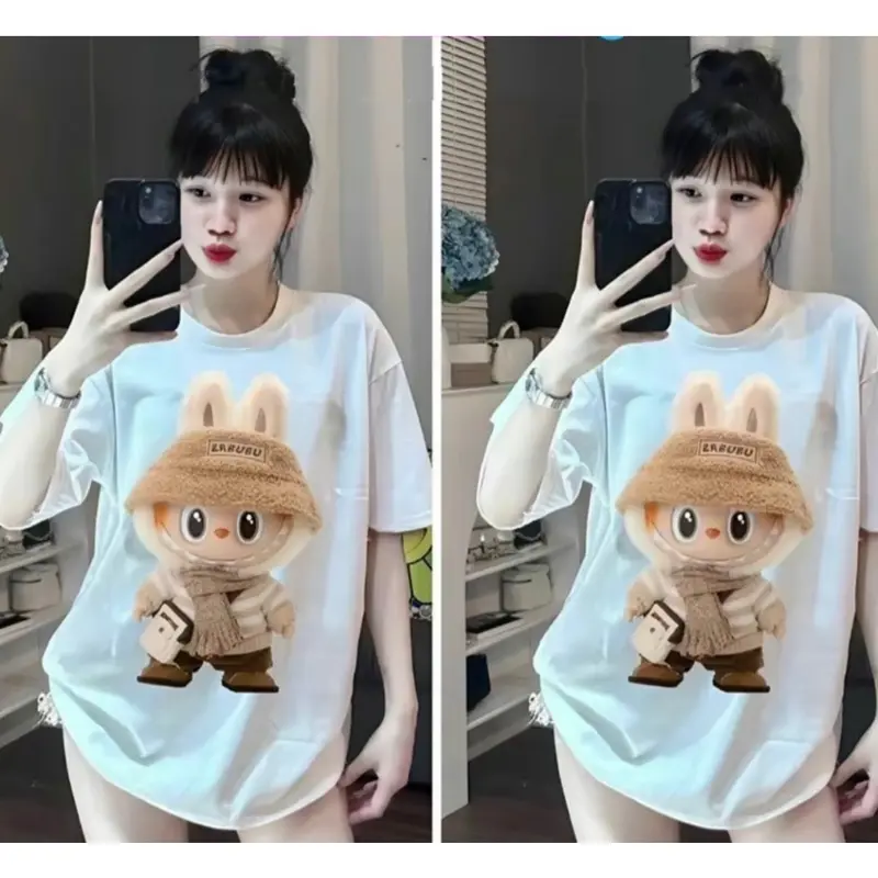 -Áo Thun Nam Nữ Raglan iN Nhiệt LaBuBu- Cổ Tròn-From Rộng Unisex -Hot Trend [M1] 2