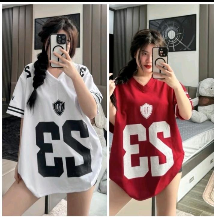 Product Introduction of [ MẪU MỚI ] Áo thun nam nữ Unisex phong cách thể thao cá tính , form rộng tay ngắn , cổ tim Cổ Tròn Menswear Trắng Top Women 22