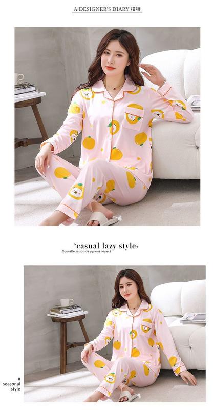 Product Introduction of Bộ Đồ Ngủ, Cao Cấp, Dành Cho Nữ, Mùa Xuân Và Mùa Thu, Dài Tay, Bộ Đồ Cardigan, Phong Cách Hàn Quốc, Thiết Kế Ngọt Ngào, Ngoại Cỡ, Thích Hợp Cho Mùa Thu Và Mùa Đông, Đồ Mặc Nhà 4