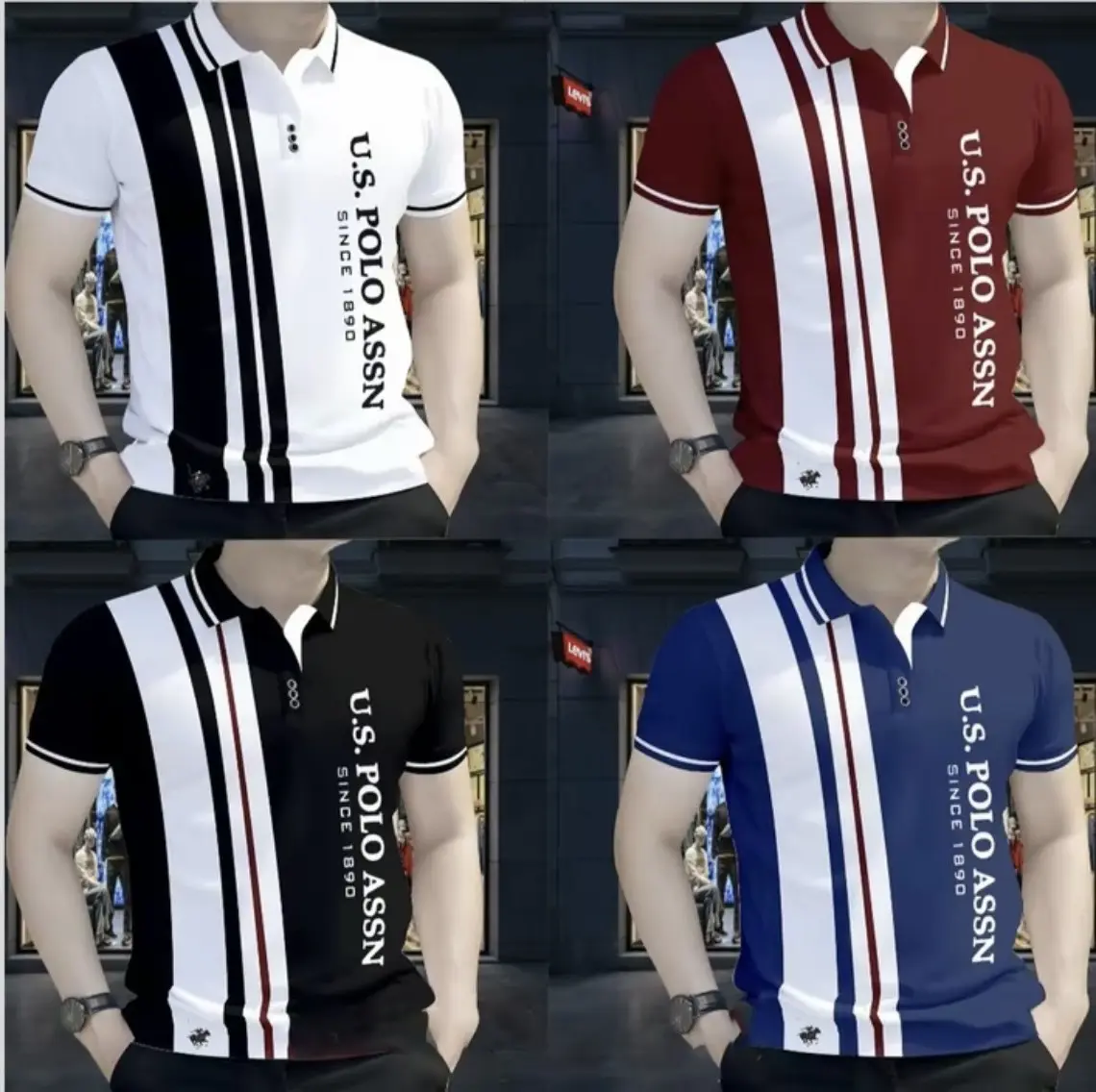 Áo PoLo Thể Thao Nam U.S ASSN chất CVC cá sấu hàng cao cấp Men Swear