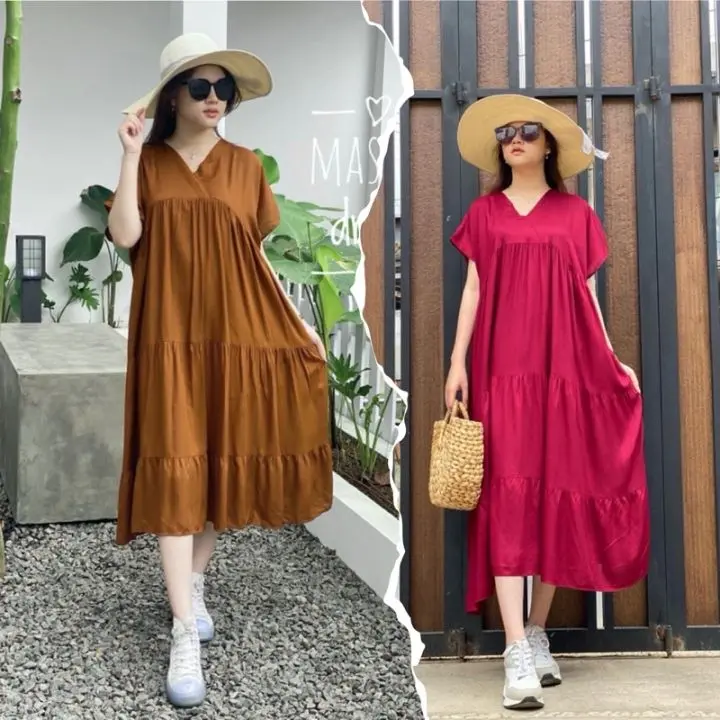 99 ribu dapat 2. Daster, Dress, Kanzia dres polos - Kanzia home dres rayon - daster polos kanzia