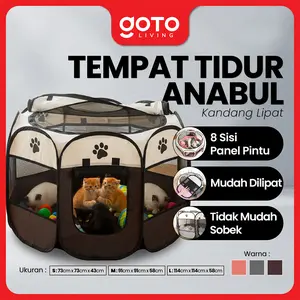 Goto [COD] Paws Kandang Kucing Lipat Portable Jumbo Tenda Anjing 8 Panel