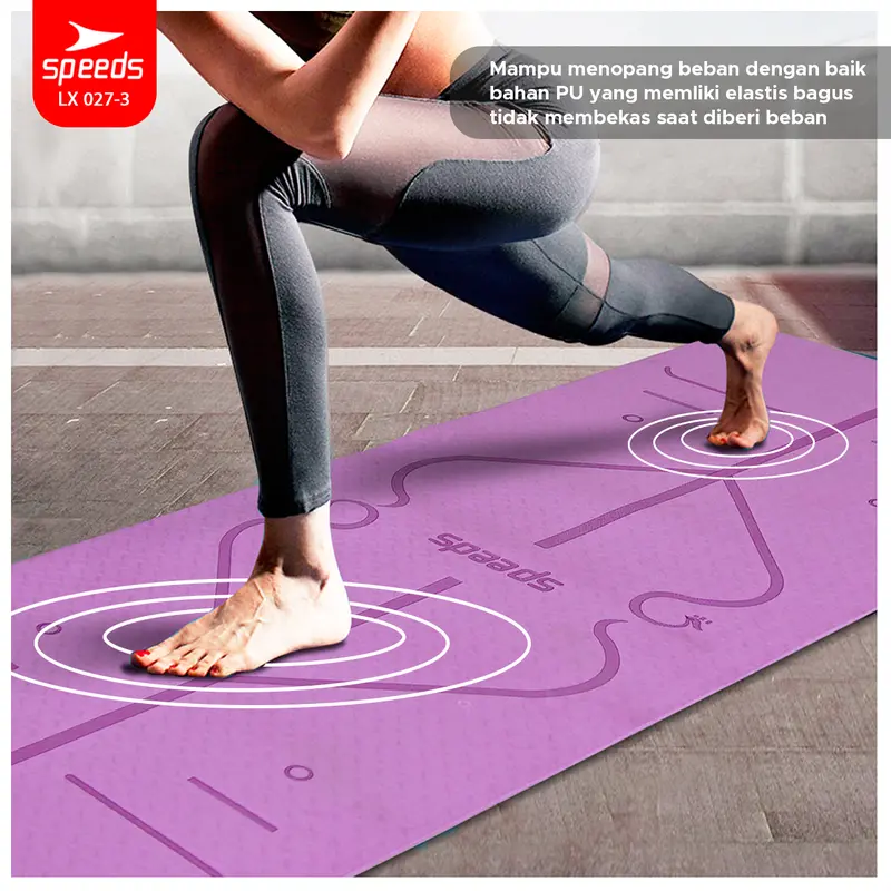 SPEEDS SNI Matras Yoga Mat Tebal 6mm Senam Mat Alas Olahraga Karpet Yoga Berstandar 027-3 6