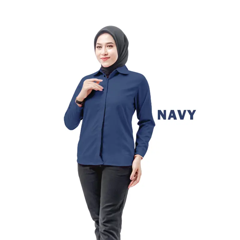 KEMEJA WANITA LENGAN PANJANG/KEMEJA POLOS WANITA/KEMEJA CEWEK/KEMEJA SLIMFIT CEWEK BAHAN ADEM 6