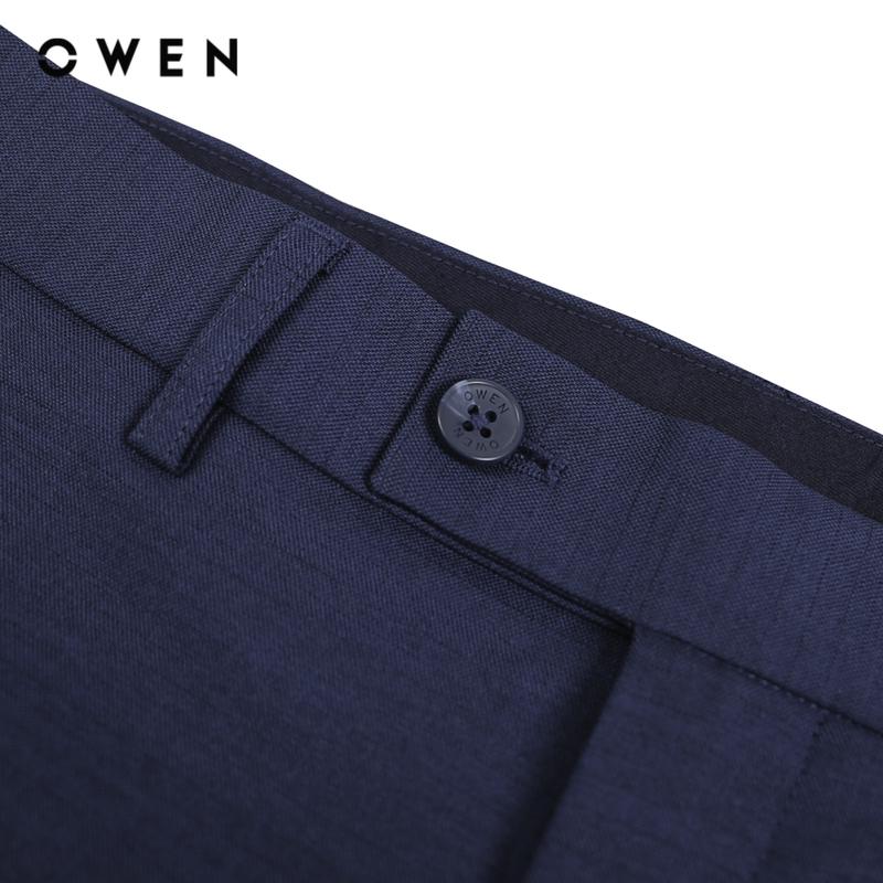 OWEN - Quần tây Nam Slim Fit QS231755 màu Xanh vừa chất liệu Nano   Hoạ tiết Trơn Menswear 1
