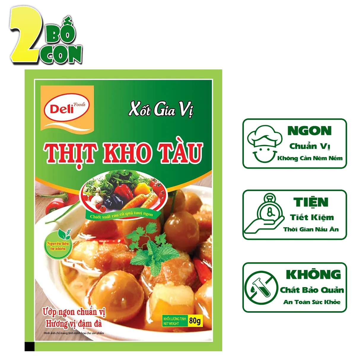 Xốt Gia Vị Thịt Kho Tàu DELI 80g Gia Vị Hoàn Chỉnh