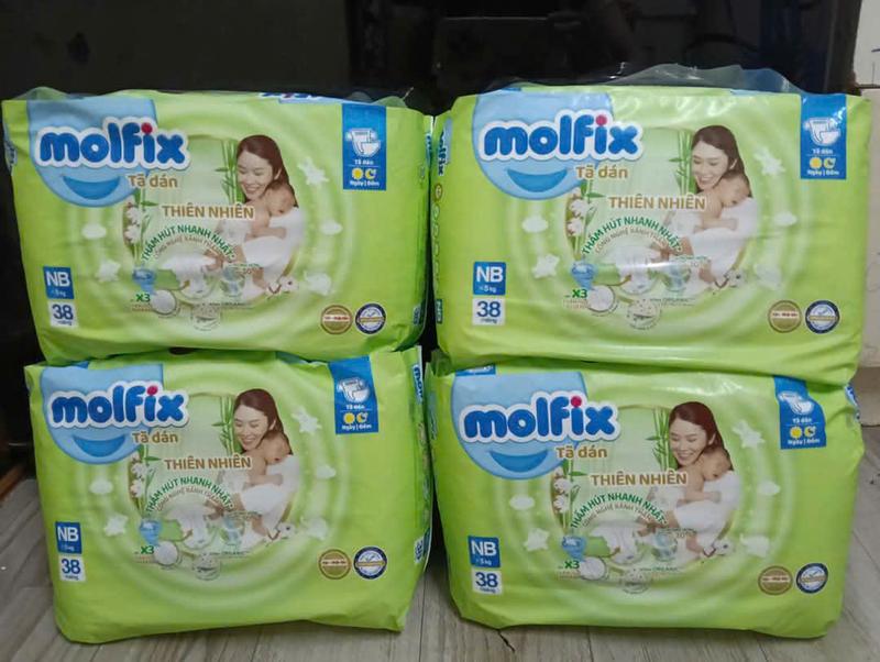 [Combo 4 bịch] Tã Dán Molfix thiên nhiên đủ size xs40+4/S30+4/M28+2/L25+2 cho bé
