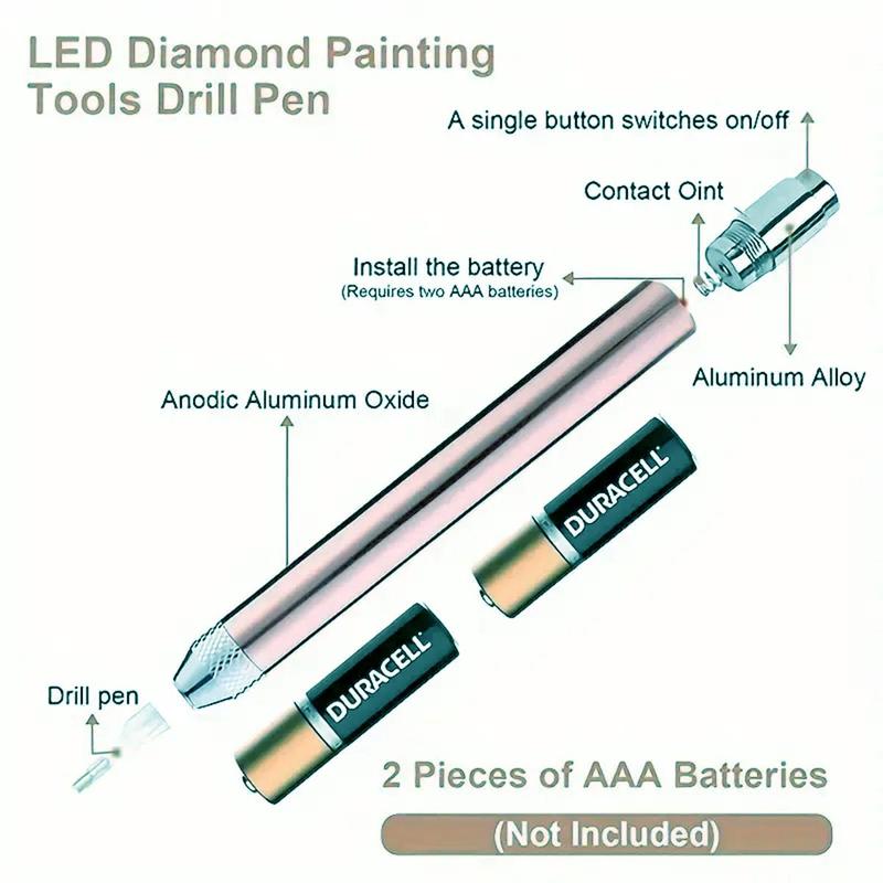 5D Rhinestones Painting Lighting Point Pen, Rhinestones Painting Pen, DIY Rhinestones Painting Kit, Art Craft Rhinestones Painting Supplies 3