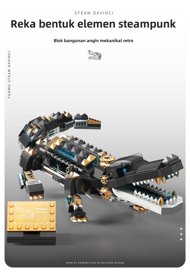 Product Introduction of 541 Piece Crocodile Building Sets, Sea Creatures Idea Model Building Kit, STEM Dinosaur World Park Building Toy, Mechanical Animal Building Set, Christmas Birthday Gift for Boys, Teens, Adults 2