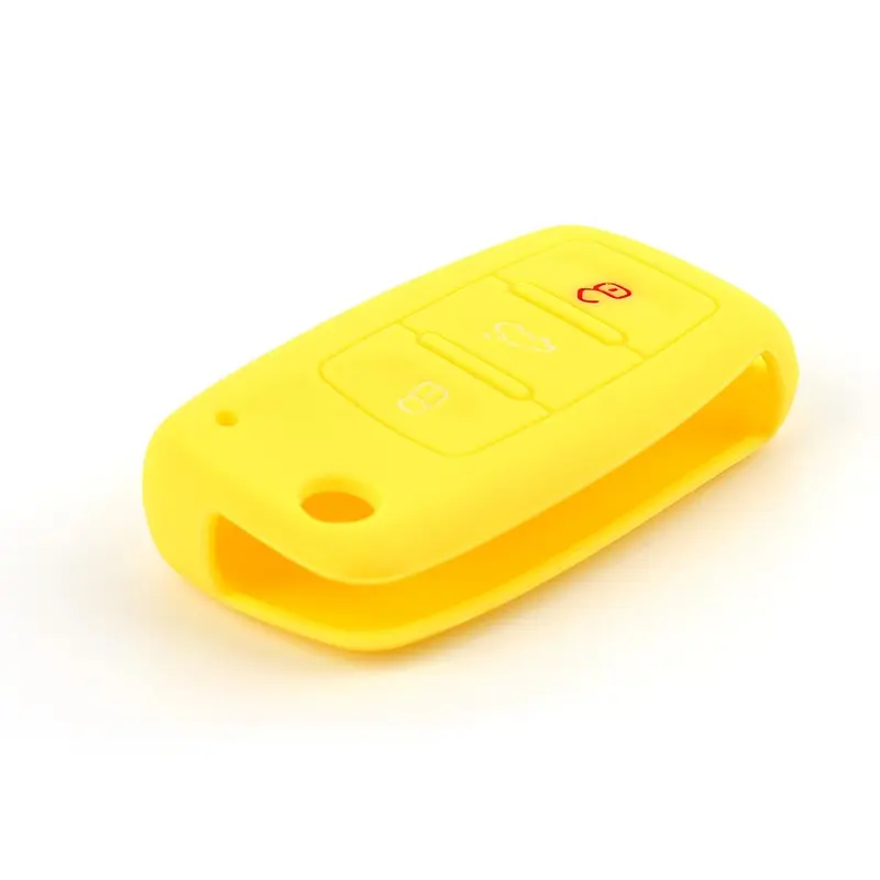 Silicone Car Key Case, Car Key Protector, Car Key Protective Cover, Key Case for Volkswagen Bora, Lavida, Touran, Tiguan, Passat and Octavia Cars 3