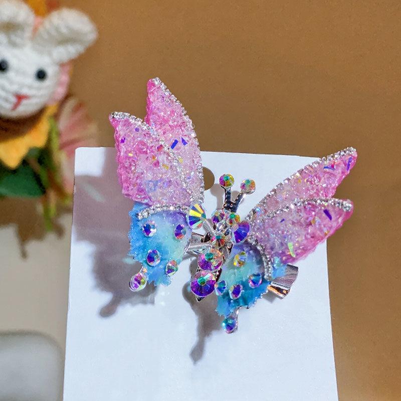 Kẹp Tóc Bướm, Thiết Kế Mới, Pha Lê Dream Color, Cho Bé Gái, Kẹp Tóc, Phụ Kiện Đội Đầu Công Chúa Bé Gái, Phong Cách Thanh Lịch, Phụ Kiện Tóc 3
