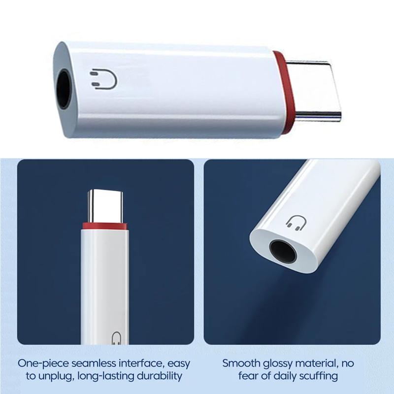 Bộ Chuyển Đổi Tai Nghe Type C Sang 3.5Mm, Bộ Chuyển Đổi Giắc Cắm 3 5 Mm, Tương Thích Với Điện Thoại, Bộ Chuyển Đổi Cáp AUX 3.5Mm Kem Phụ Kiện 8
