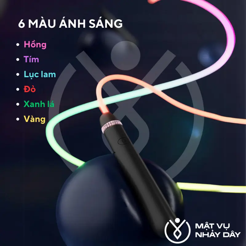 Dây nhảy phát sáng, dây nhảy đèn LED có thể điều chỉnh độ dài, dây nhảy nhiều màu sắc để tập thể dục – Mật Vụ Nhảy Dây 5