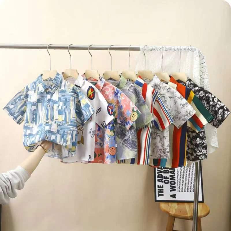 Product Introduction of Áo Sơ Mi ngắn Tay Cotton Nguyên Chất, Cho Bé Trai, In Hoa, Dễ Thương Và Dáng Rộng Rãi, Áo Thường Ngày Thích Hợp Cho Trẻ Sơ Sinh, Hàng Mới Về Mùa Hè, Xếp Hạng Tích Cực 90% 2