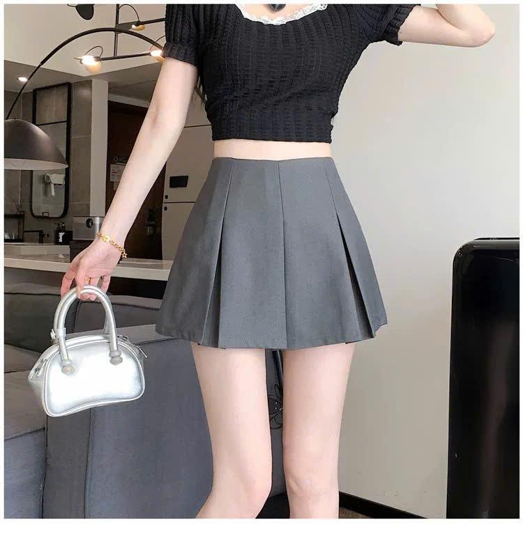 Chân váy xếp ly LylyshopUnisex kiểu chân váy chữ A xếp ly to có quần trong 2 lớp dày dặn hàng QCCC 3