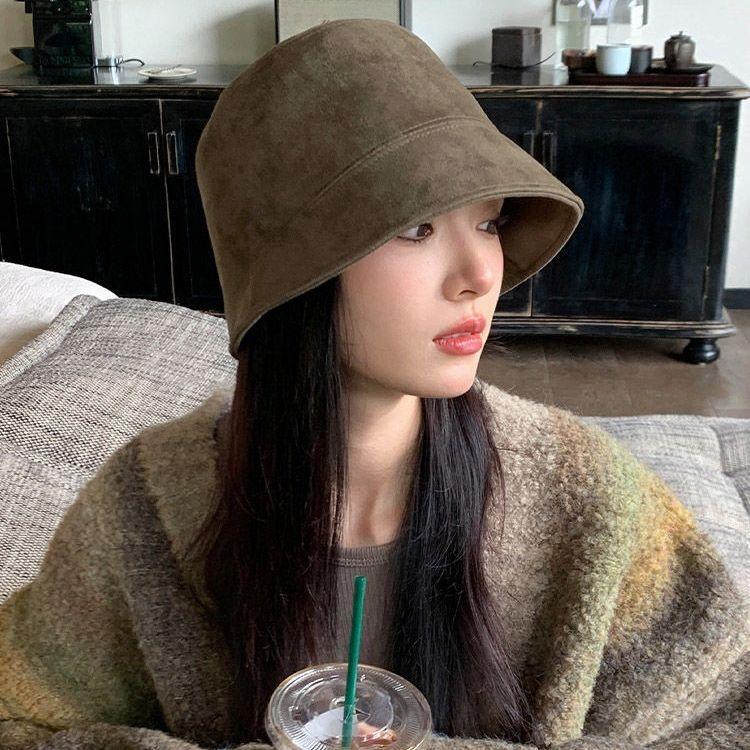Mũ ngư dân mùa xuân và mùa thu cho nữ, Mũ tai bèo da lộn hình hươu thường ngày 3