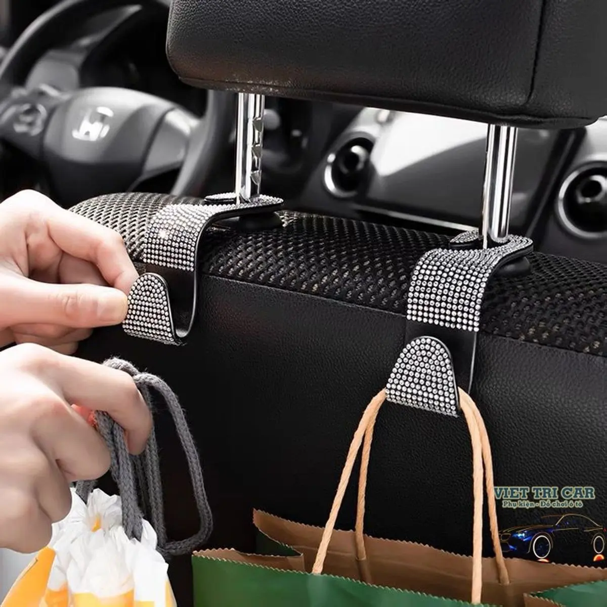Móc treo đồ chữ S ghế sau ô tô, khả năng chịu tải 30kg, chất liệu nhựa ABS an toàn cho sức khỏe - Nội Thất