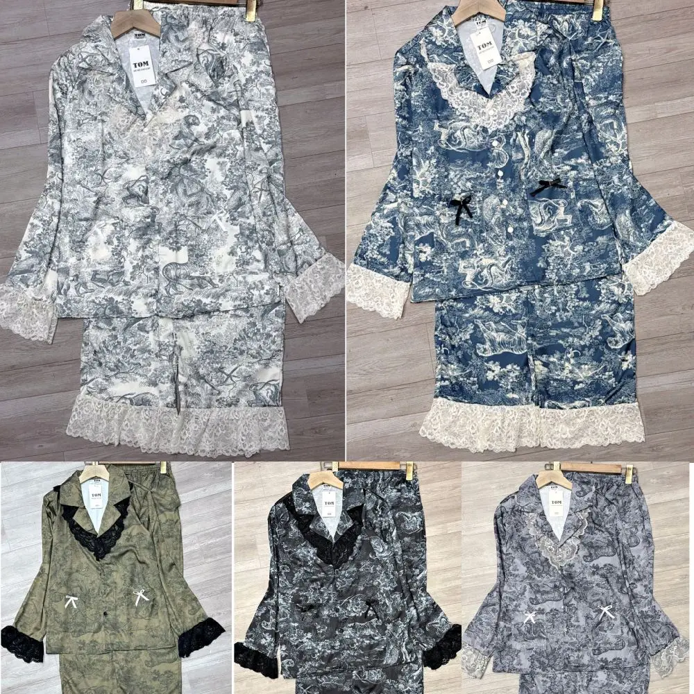 pizama nữ LỤA LA TIN TƠ TẰM cao cấp. From 40-60kg họa tiết ren nhiều màu tiểu thư. Bộ Nữ Women