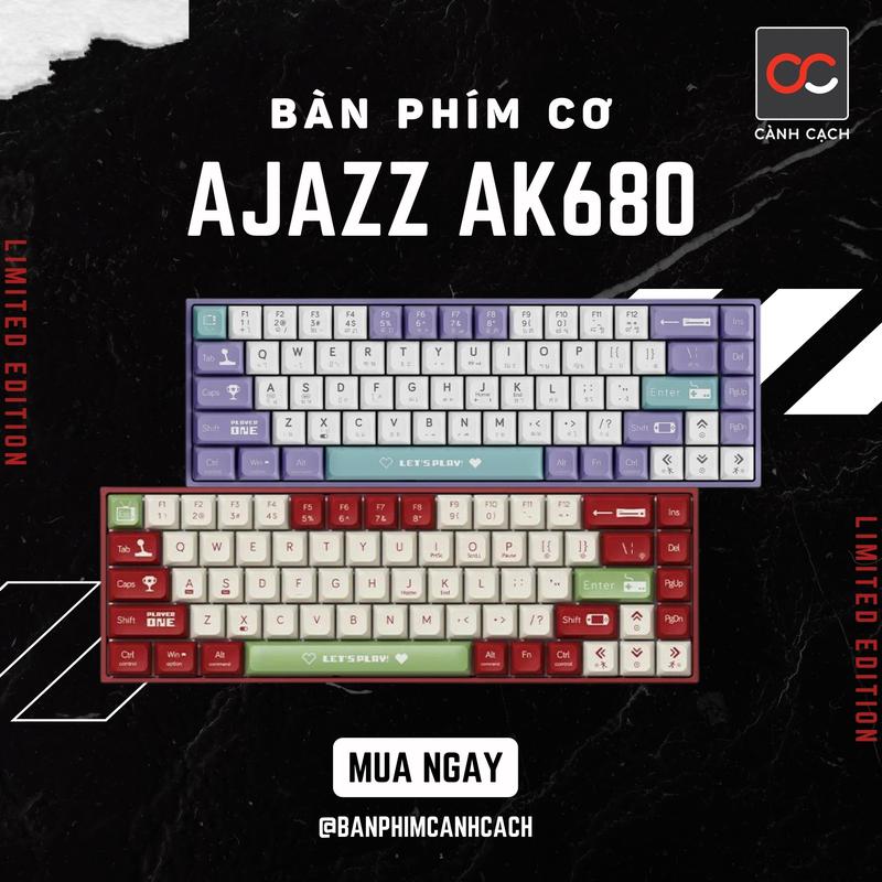 Bàn phím cơ HOTSWAP KEYCAP PBT AJAZZ AK680 -(1 mode cắm dây).