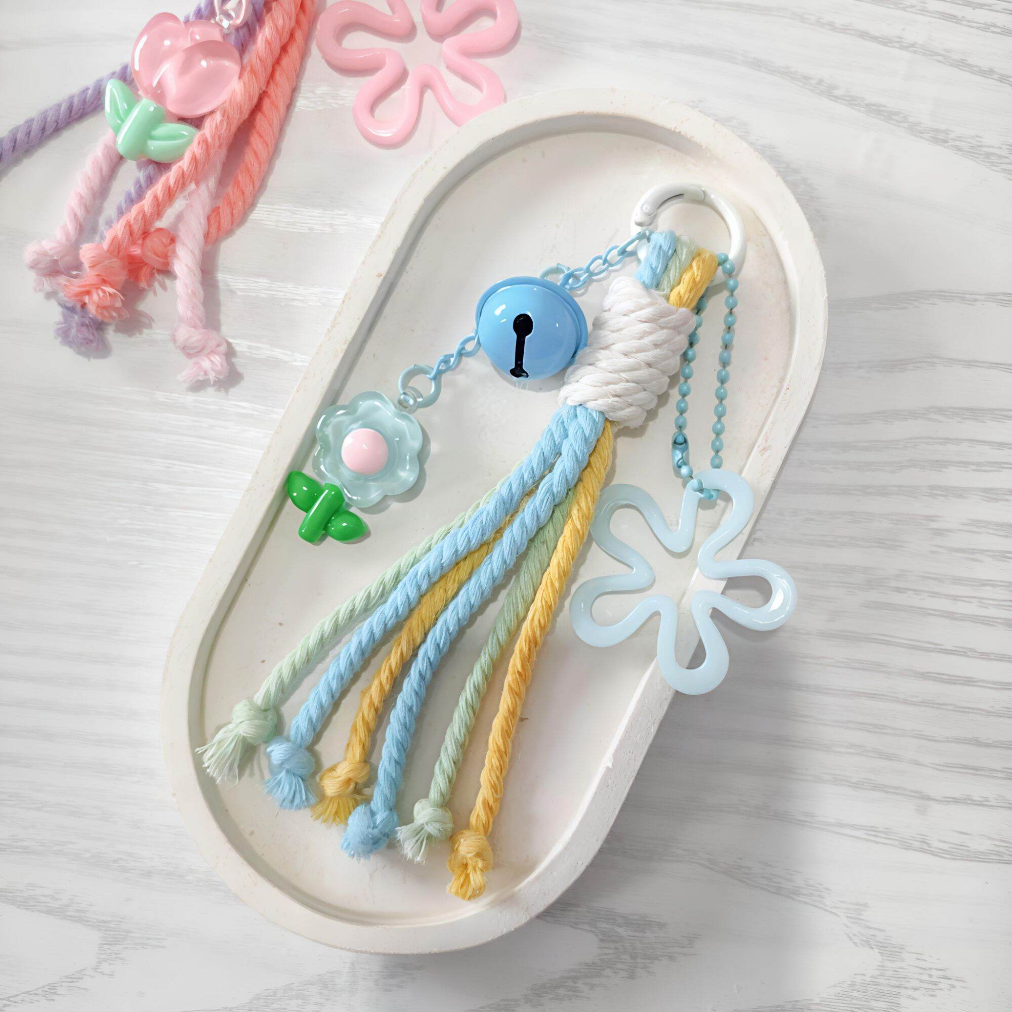 [ TokoAzkia33 ] Best selLer!! Keychain Charm GANTUNGAN TAS / GANTUNGAN KUNCI CLAY BUNGA TANGKAI