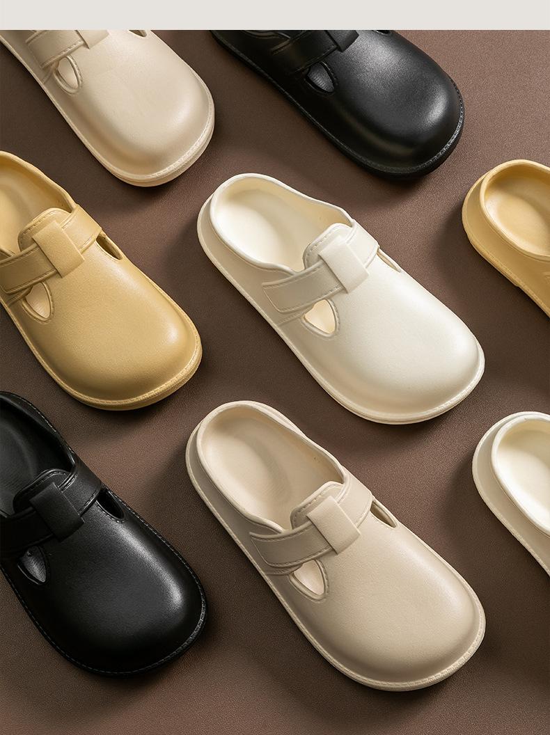 Product Introduction of From Thailand  Big Head Sandals Flat Floor Non-slip Wide Foot Wearable Basic Color Suede Wear And No Hurt 3
