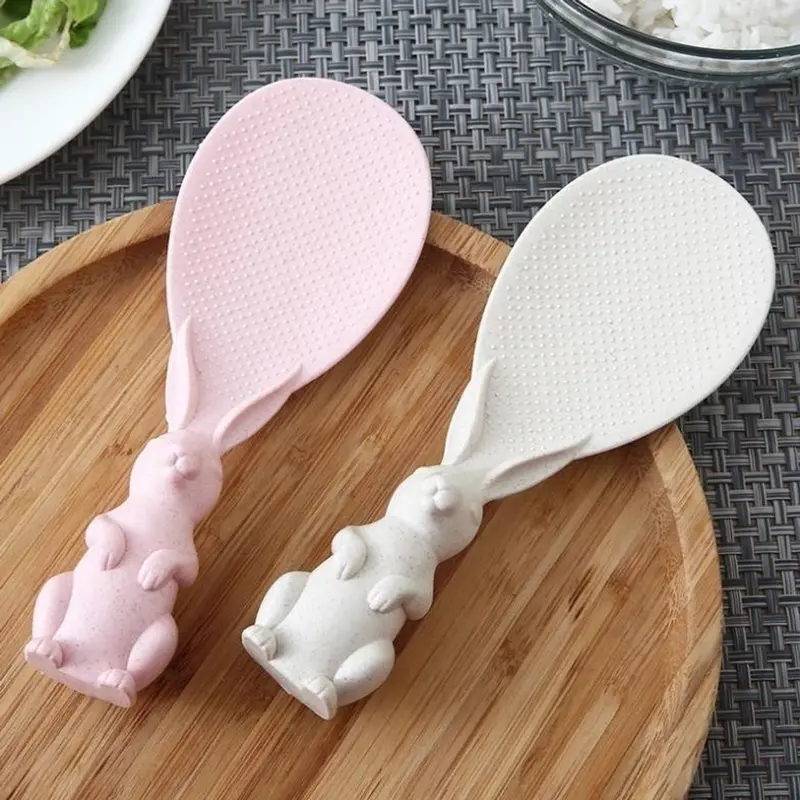 Thìa Muỗng Vá Xới Cơm Chống Dính Hình THỎ ngọċ xᶖnh Dể Thương Chất Liệu Cao Cấp Nhựa Lúa Mạch ssr 2