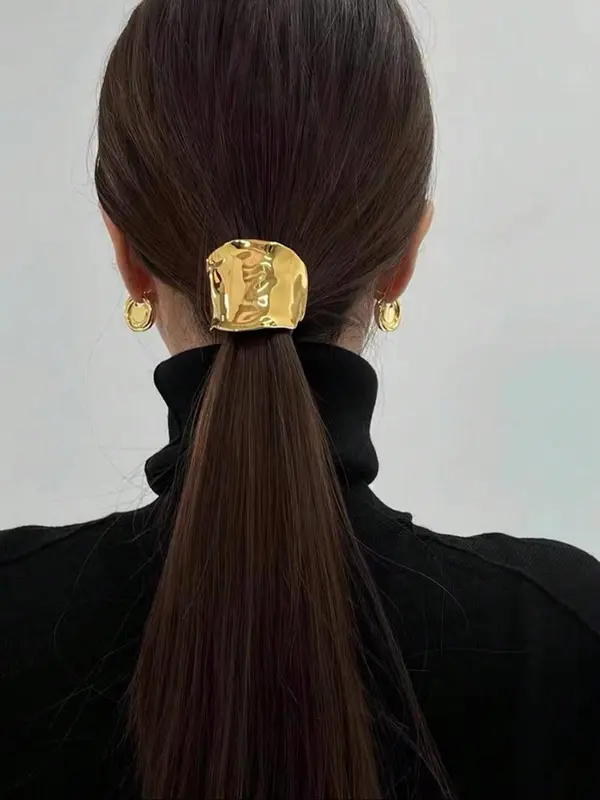 Lava Textured Metal Hair Clip, Elegant Ponytail Holder, Exquisite Trendy Hair Clip, Fashionable Hair Accessories for Women & Girls 0