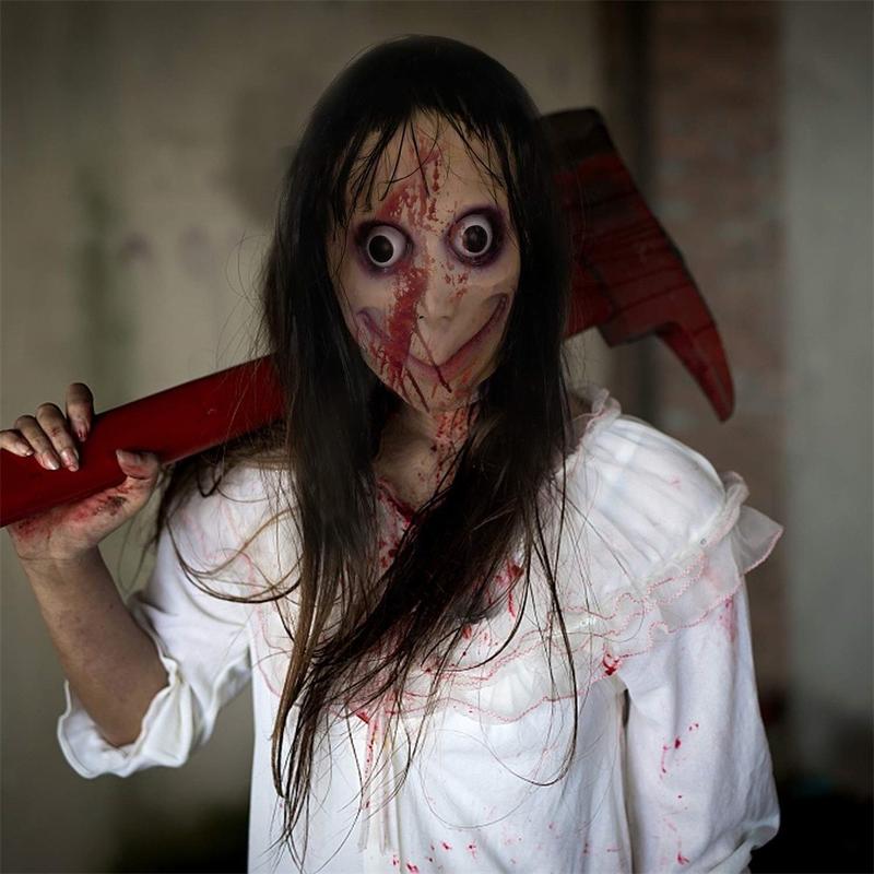 Product Introduction of Halloween Scary Zombie Face Mask Cosplay Costume Ghost Adult Challenge Scary Games Party Horror Accessory Plastic 41
