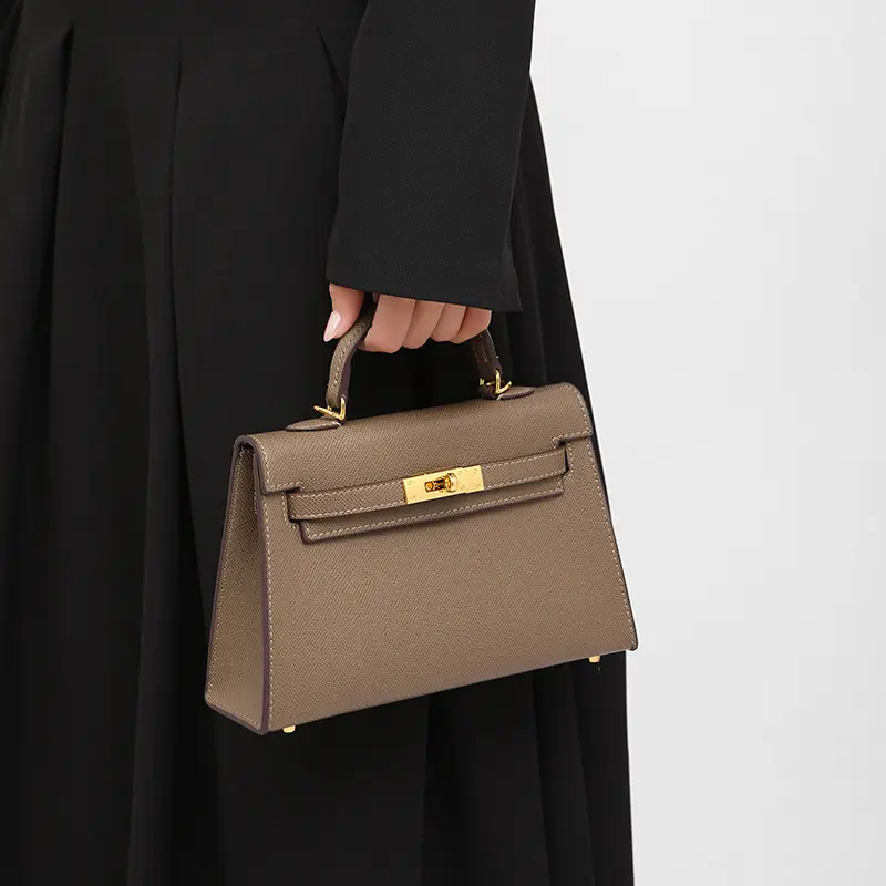 Second Generation Palm Print Mini Kelly Bag 2023 New All-Match and Cute Small Mini Shoulder Crossbody Women's Small Square Bag