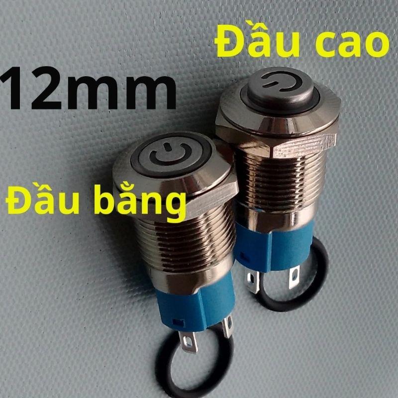 Công tắc inox 12mm có LED - Nút nhấn giữ, nhấn khoá, giữ trạng thái. 1