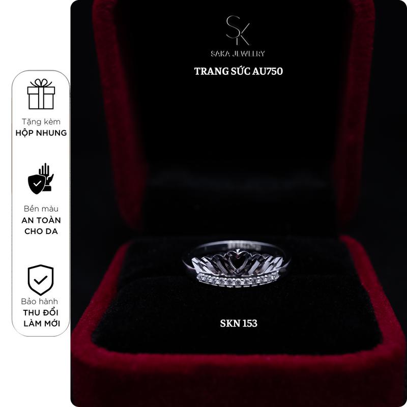 Product Introduction of Trang sức AU750 Nhẫn vương niệm đính tấm - SKN 153| Saka Jewelry Trang sức AU750 1