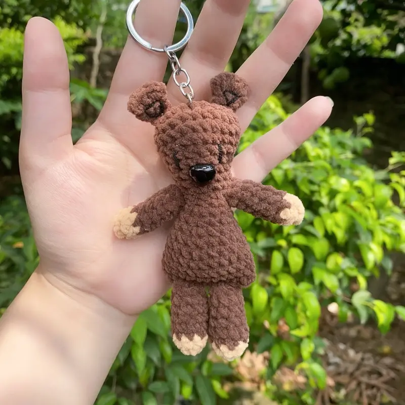 Gấu Teddy Mr Bean móc len handmade móc khoá Móc Chìa Khoá 2