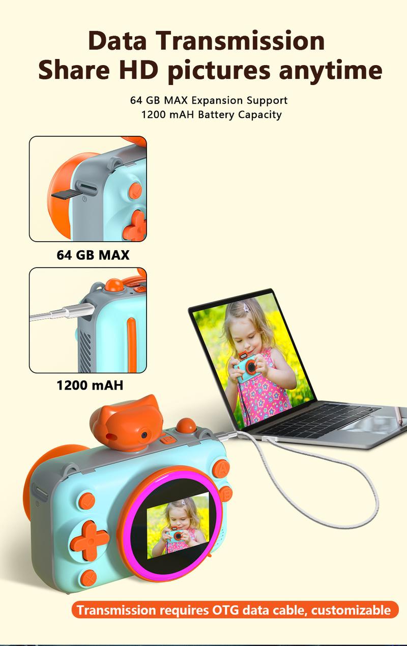 Product Introduction of New Cross-Border Photo Video HD Camera Children Can Produce Outdoor Game Cartoon Digital Printing Camera 5