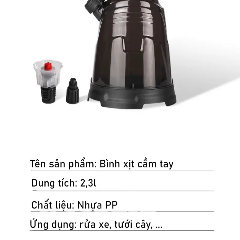 Bình xịt tạo bọt tuyết, tưới cây 2,3l - tặng chai dung dịch rửa xe bọt tuyết 300ml 6
