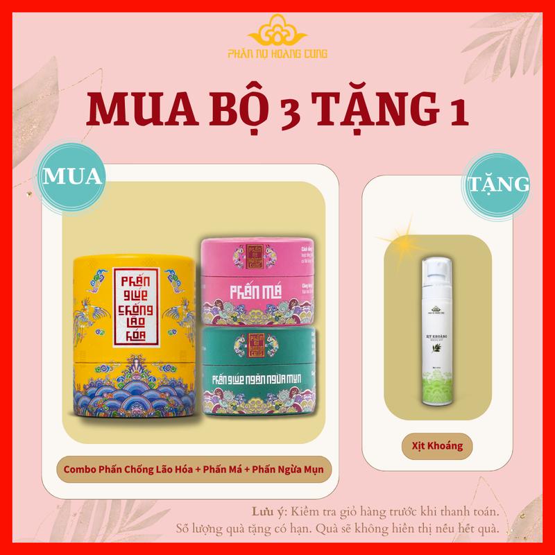 Bộ 3 Phấn Má + Phấn Ngừa Mụn + Phấn Chống Lão Hoá Phấn Nụ Hoàng Cung Cosmetic Nữ Mỹ Phẩm Women